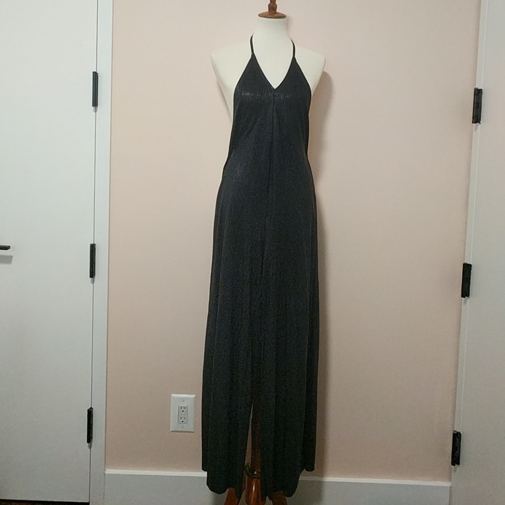 Faux snake textured jumpsuit